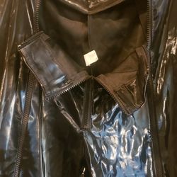 Black Faux Leather ZIP UP Pants