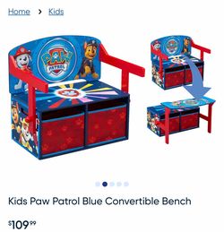 Paw Patrol 2n1 Bench and Table w/ Storage