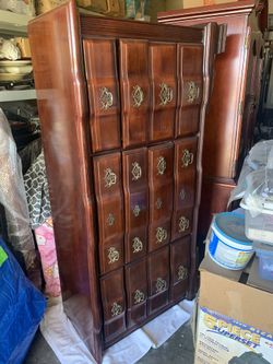 Vintage 12 Drawer Dresser + 3 Panel Mirror vanity
