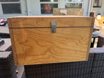 12.5”x19” Wooden Storage Box with Metal Latch