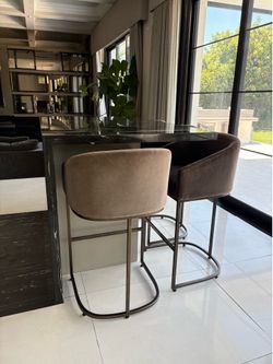 Set of 5 Luxury Velvet Kitchen Counter Stools (Set of 5)