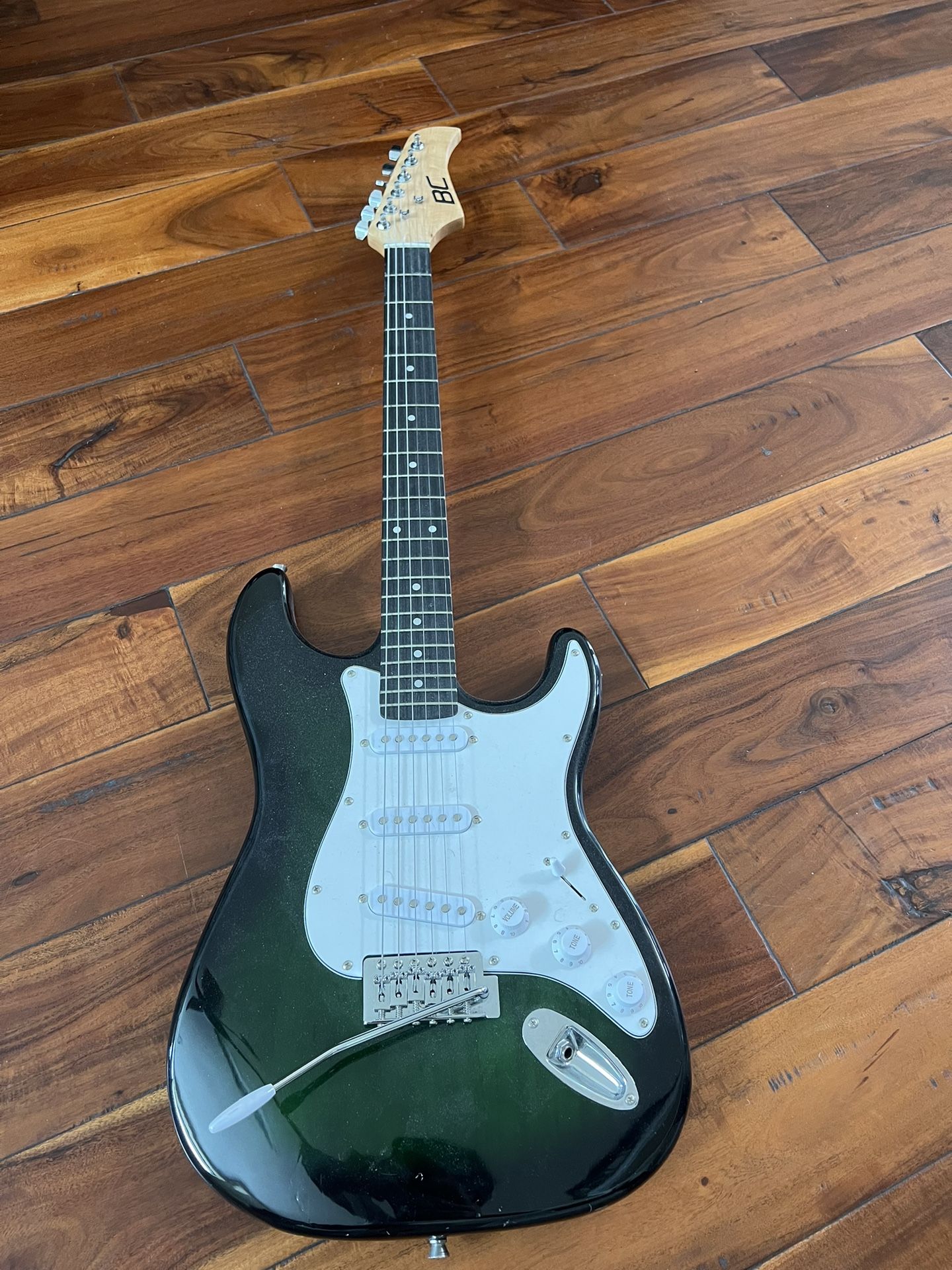 BC Electric Guitar – Green/Black Finish – Great Starter or Practice Guitar