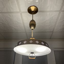 MCM Vintage 14 Inch copper Bronze Pendant Light Fixture