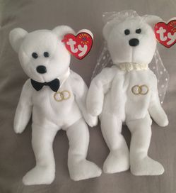 Bride and Groom Beanie Babies MINT