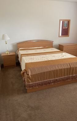 Copenhagen Bedroom Set, Wardrobe And Matching Mirror And Memory Form All Together