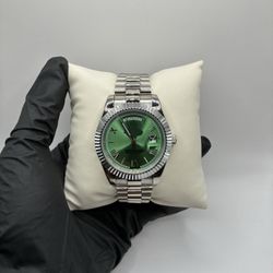 Green & Silver Luxury Watch