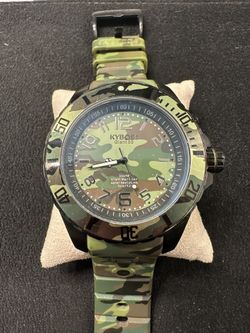 KYBOE! Woodland Camo 55mm Quartz Stainless Steel and Silicone Watch