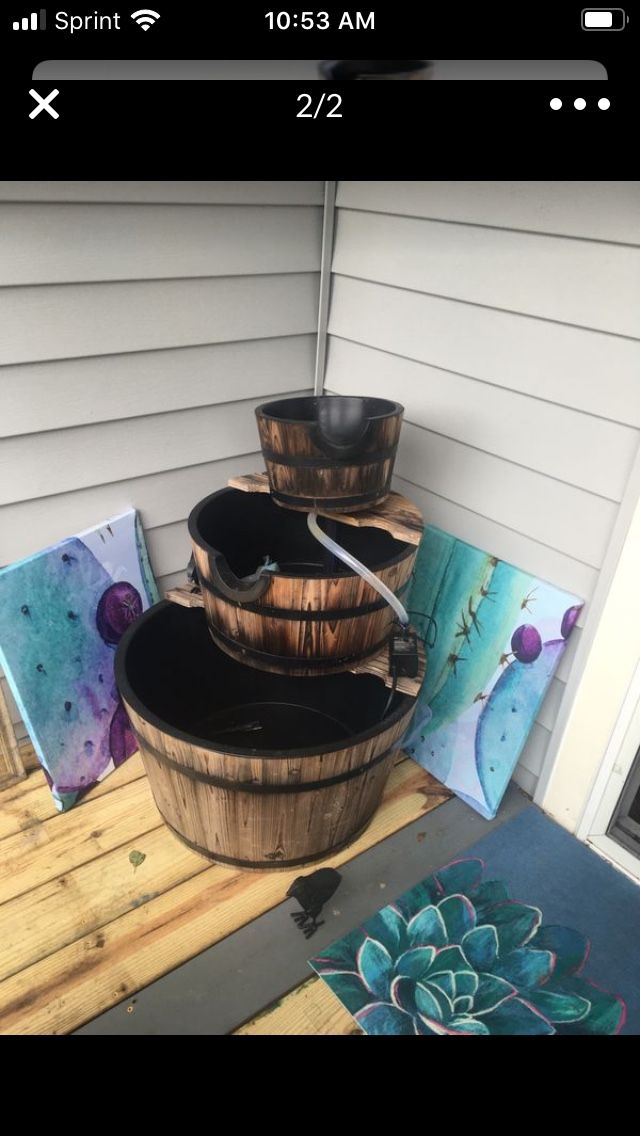 3 Tier barrel water fountain