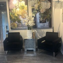 Mirrored glass end Table