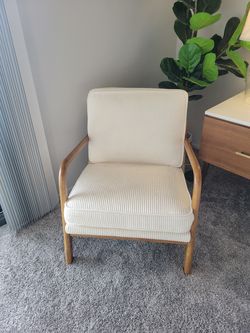 Cream Velvet Accent Chair