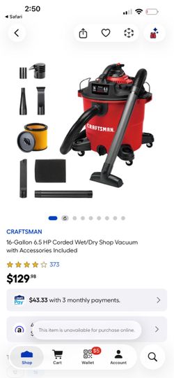 Craftsman 16-Gallon Wet/Dry Shop Vacuum