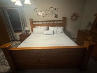 Solid Oak King Bed Frame – Real Wood – Heavy Duty