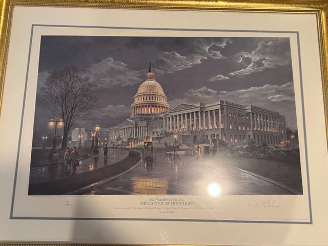 Moving Out Sale! New Print Of Capitol Building In Golden Frame!