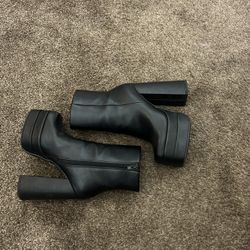 Black Gogo Ankle Boot Heels