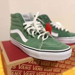 Vans green suede sk8 hi trainers. Size US 11.5 