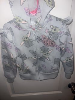 Star wars baby yoda zip up warm jacket with hoodie
