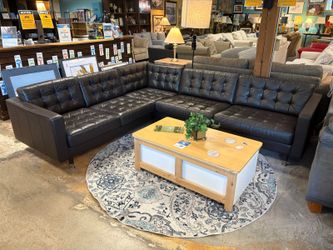 IKEA Morabo Chocolate Leather Corner Sectional