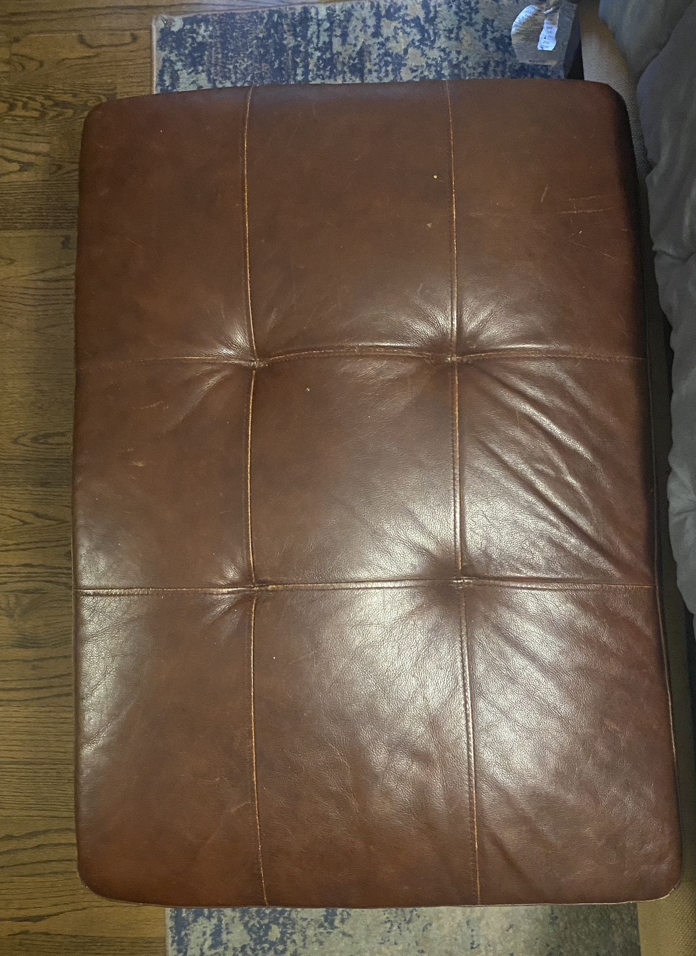 Leather Ottoman 