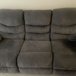 Dark Grey Recliner Couch 