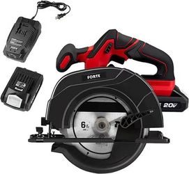 Forte Cordless Circular Saw 20V MAX 6-12 IN. Power Circular Saw with Battery, Adjustable Cut Depth &