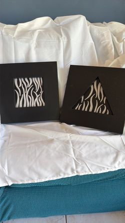 Black & White (silvery) Carved Images Framed in Black