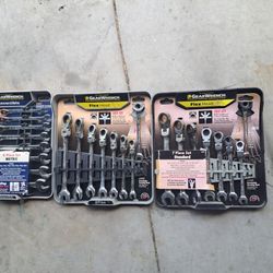 NEW, NEVER USED,  8 PIECES +  METRICS SET.  AND 2 STANDARD 8 PIECES SETS 