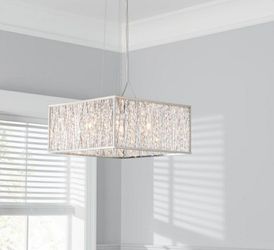 Chrome & Crystal shaped Pendant Light