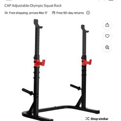 Squat Rack Plus 280lbs Of Weights Olympic And Curl Bar