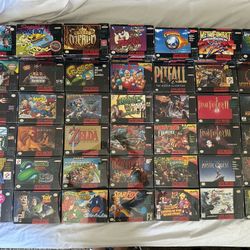 Super Nintendo Collection Games With Original Boxes