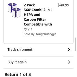 2 PACK 360 COMB HEPA AIR FILTER FOR DYSON 