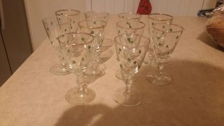 Vintage Shamrock Glasses