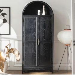 Wood Arched Storage Cabinet
