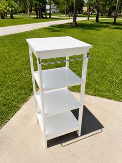 White Kitchen Storage with Shelves