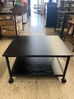 VASAGLE Printer Stand Rolling Cart Under Desk Table Mobile w/ Lockable Wheels - Black