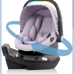 Evenflo Revolve180 LiteMax NXT Rotating Rear-Facing Lightweight Preemie and Infant Car Seat 3-30lbs. with SensorySoothe. Easy Install with Base (Agate
