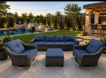 Patio furniture set with swivel chairs