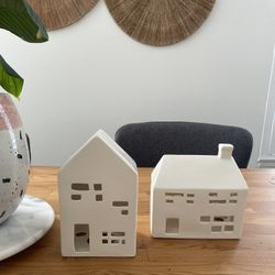 Crate & Barrel White Ceramic Houses