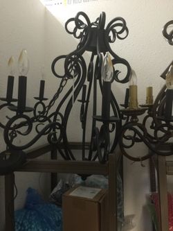 Large world market black chandelier