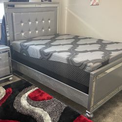 Queen Size Bed Frame With Mattress And Box Spring 