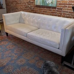 White leather couch 