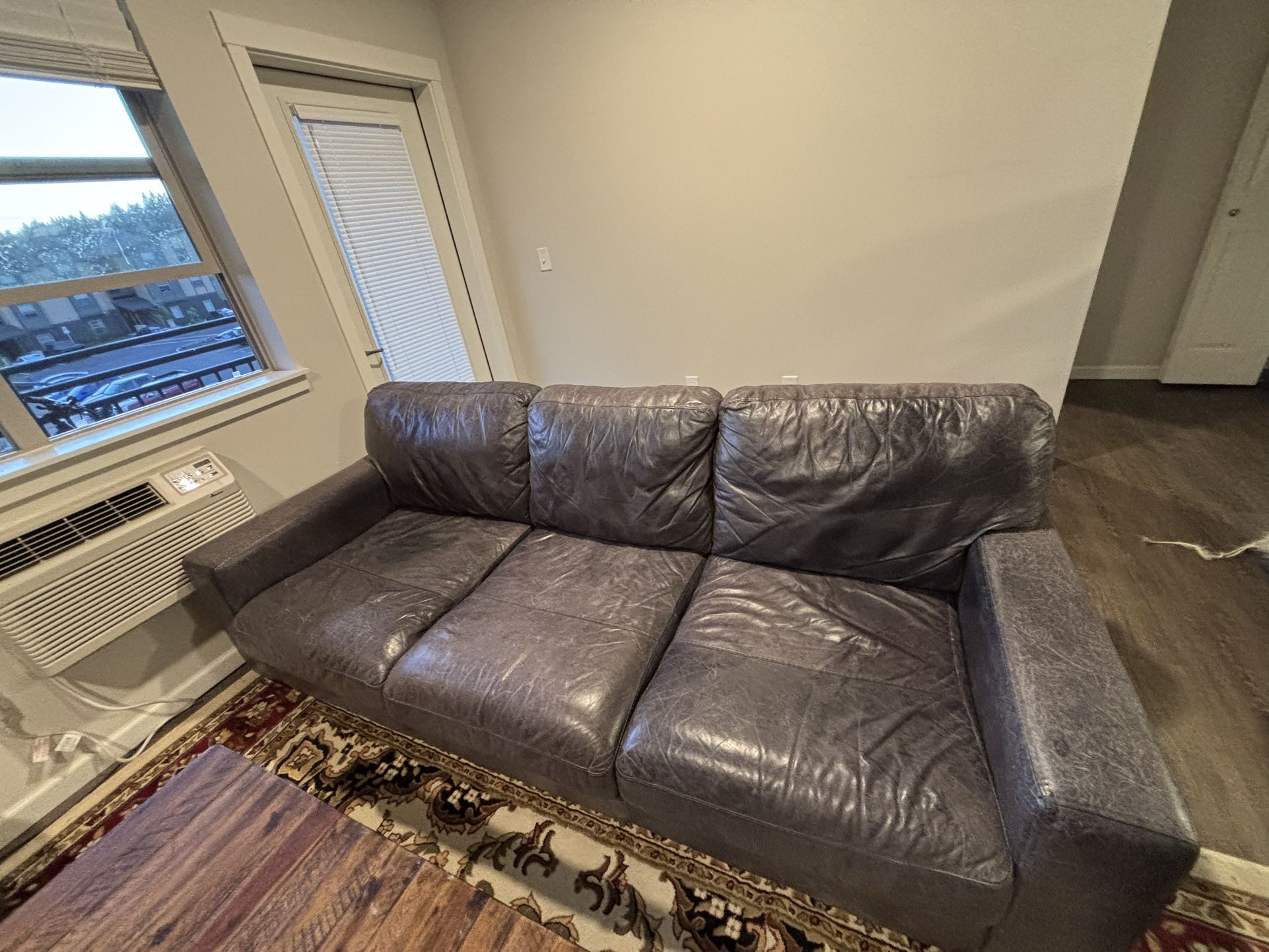 Italian Leather Couch/Big Chair/Ottoman
