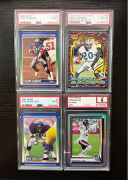 NFL Slab Lot (4) Barry Sanders Mike Singletary PSA Keenan Allen