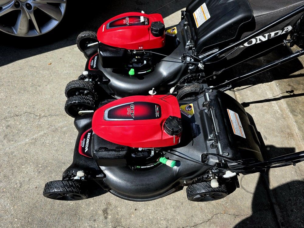  (2) HONDA GCV170 4in1 SELF PROPELLED LAWN MOWERS