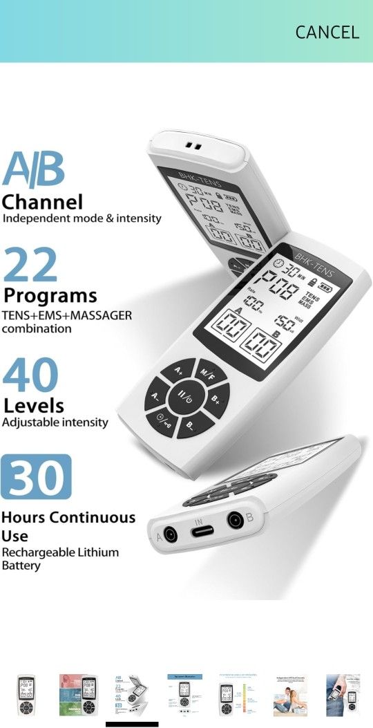 TENS EMS Pain Reliever Massage Unit