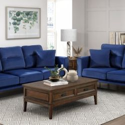 Violetta Blue Velvet Sofa