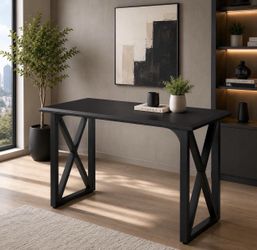 55" Rectangle Black Bar Table, Counter Height Pub Table. NO STOOLS!