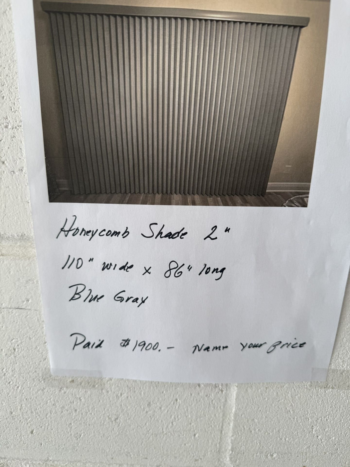 ✨ Brand New Custom Honeycomb Shades – Blue Gray (Two Sizes) ✨