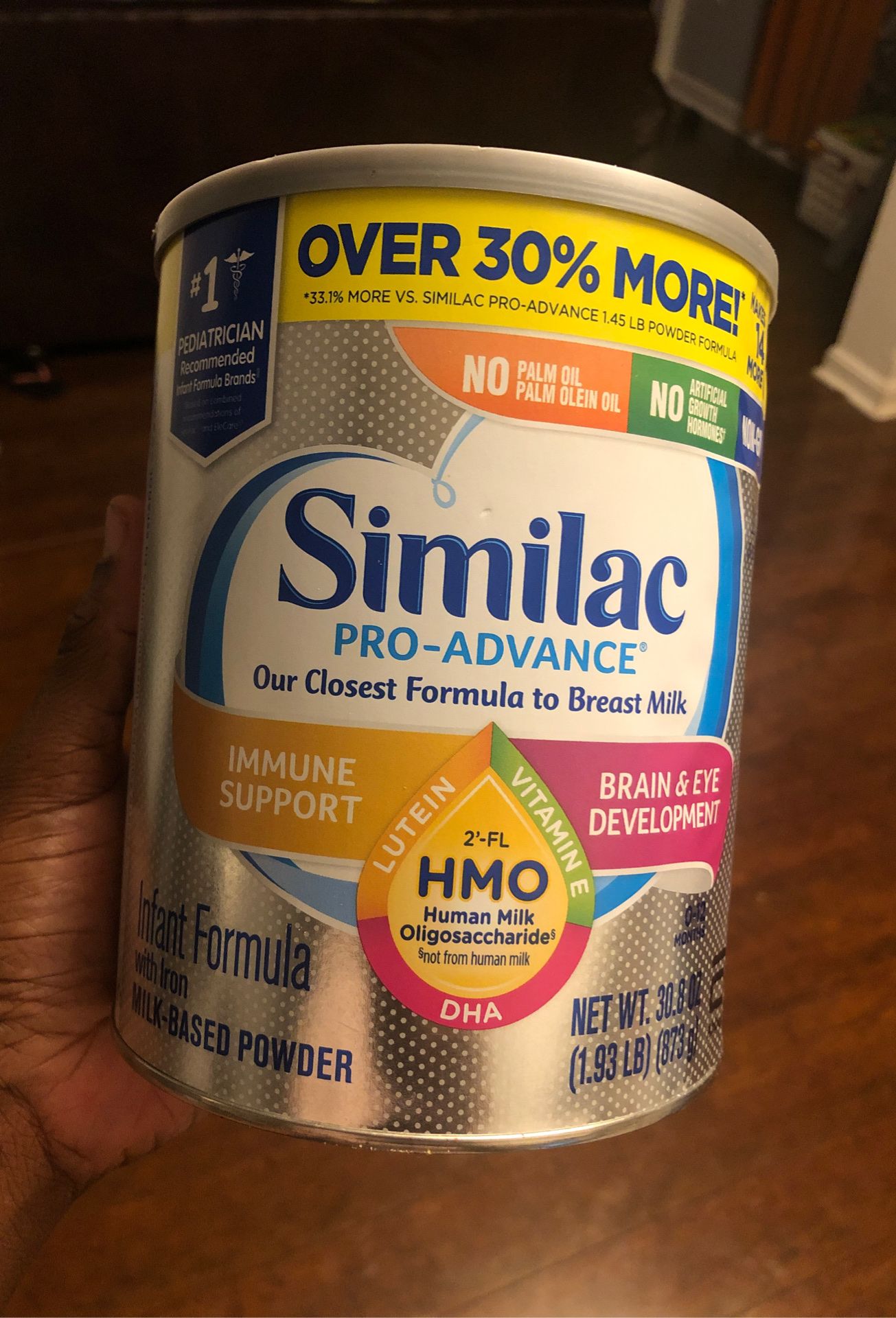 1 can of Similac Pro-Advance and 1 box of Luvs size 1 (252 diapers)