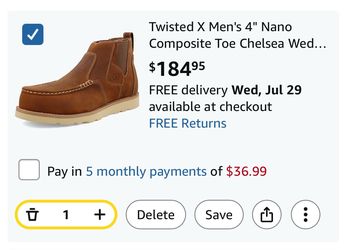 Twisted X Men's 4" Nano Composite Toe Chelsea Wedge Sole Work Boot (SIZE 11W, 11.5 & 12)