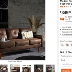 72 in. Straight Arm Polyester Fabrics Modern Rectangle 3-Seater Upholstered Sectional Sofa in Dark Brown